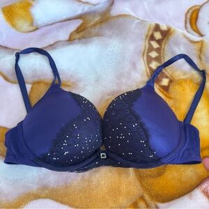 Victoria's Secret Navy Blue Bra with Sparkle Accents